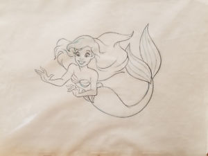 300x225 Disney Ariel The Little Mermaid Original Concept Drawing - Ariel The Little Mermaid Drawing
