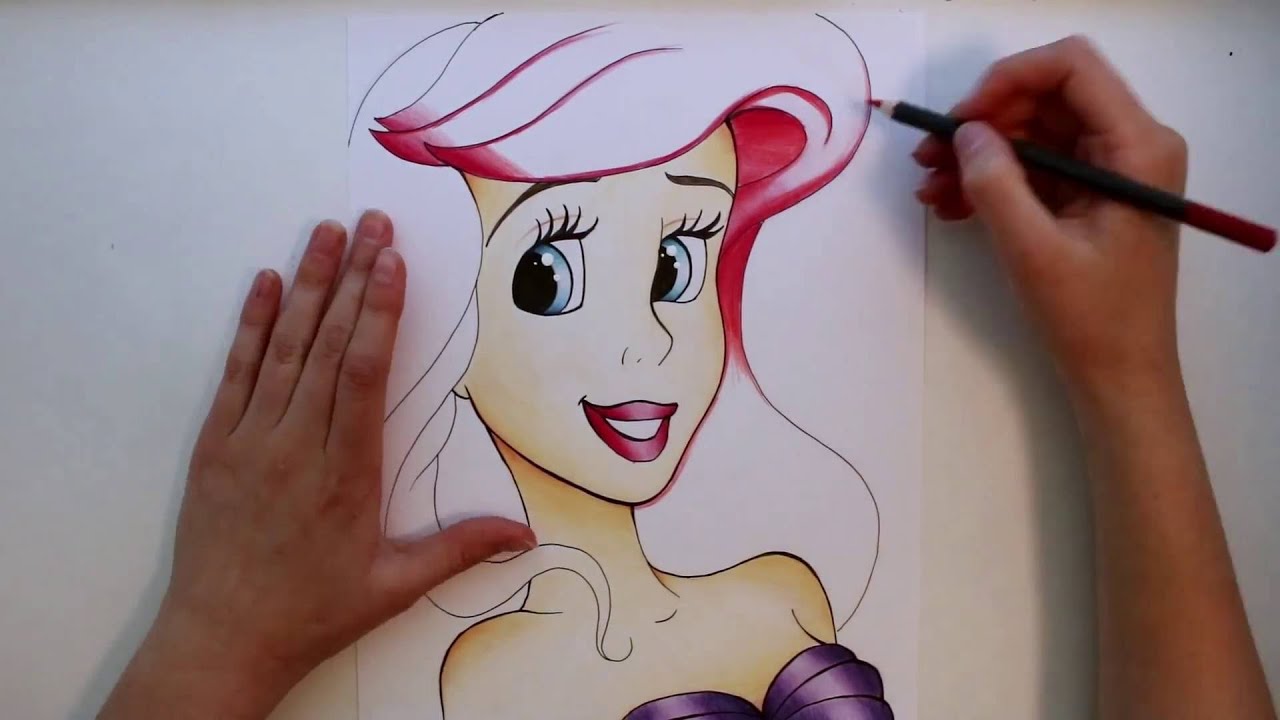 1280x720 Drawing Ariel - Ariel The Little Mermaid Drawing