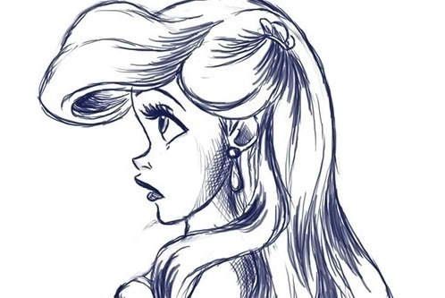498x333 How To Draw A Princess Ariel - Ariel The Little Mermaid Drawing