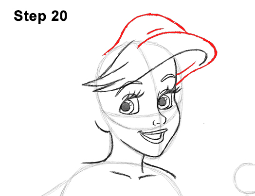 524x404 How To Draw Ariel From The Little Mermaid - Ariel The Little Mermaid Drawing