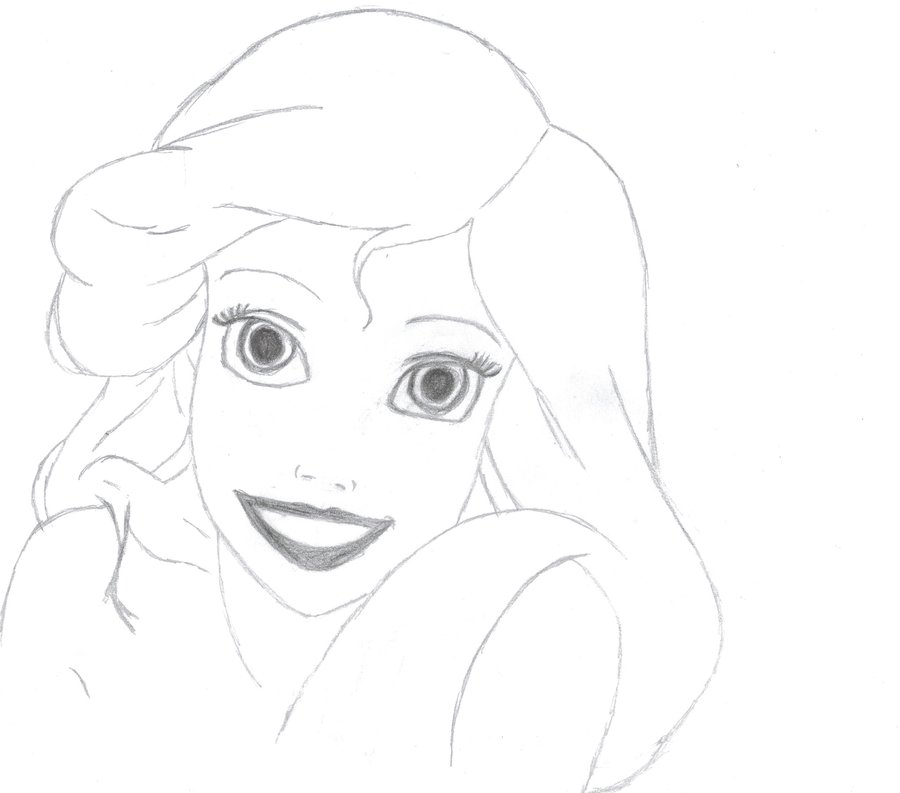 Ariel The Little Mermaid Drawing At Paintingvalley Com Explore