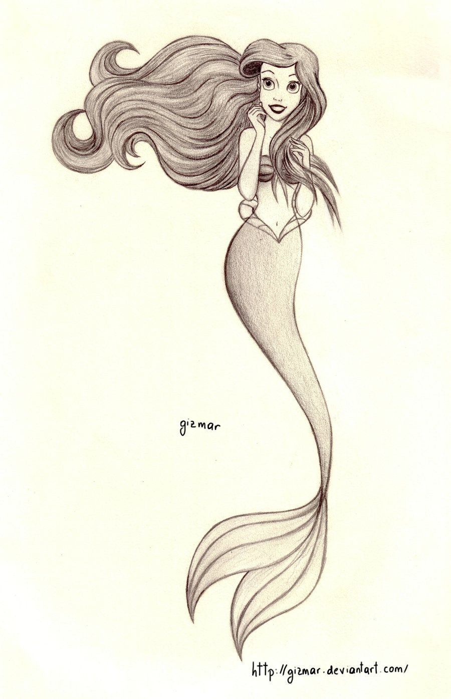 900x1396 The Little Mermaid Ariel Or The Little Mernamaid, As I Used - Ariel The Little Mermaid Drawing