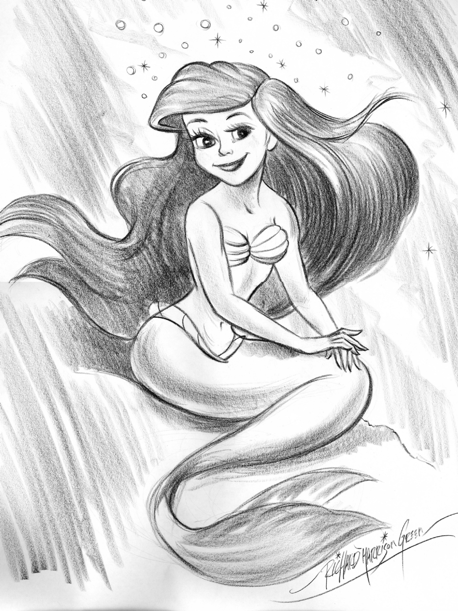 938x1250 Ariel, The Little Mermaid, In Brent H's Disney Art Comic Art - Ariel The Little Mermaid Drawing