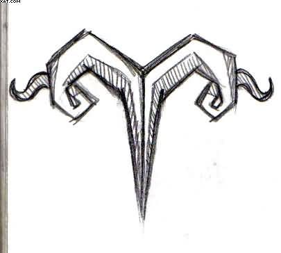 405x364 zodiac aries symbol tattoo drawing body art - Aries Drawings