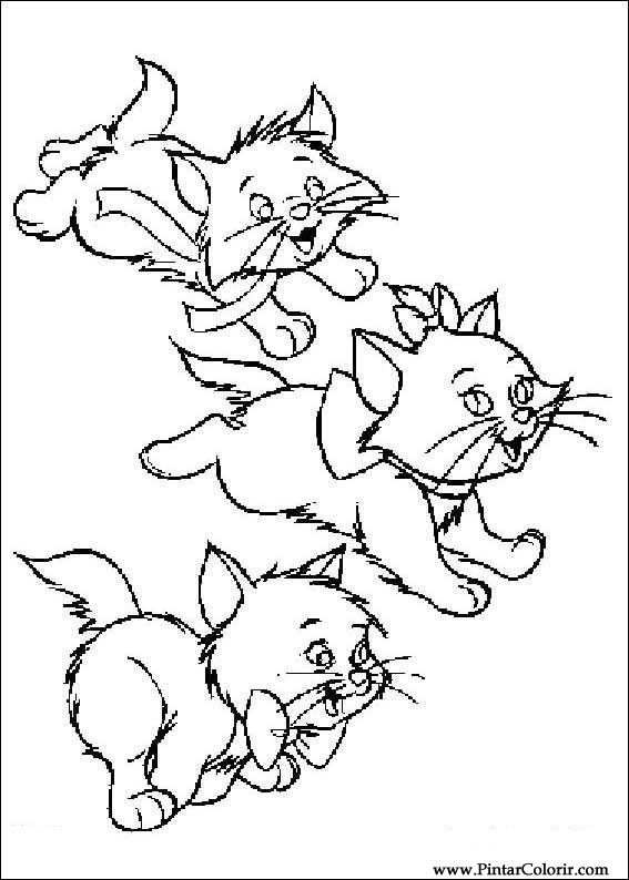 567x794 Drawings To Paint Colour The Aristocats - Aristocats Drawing