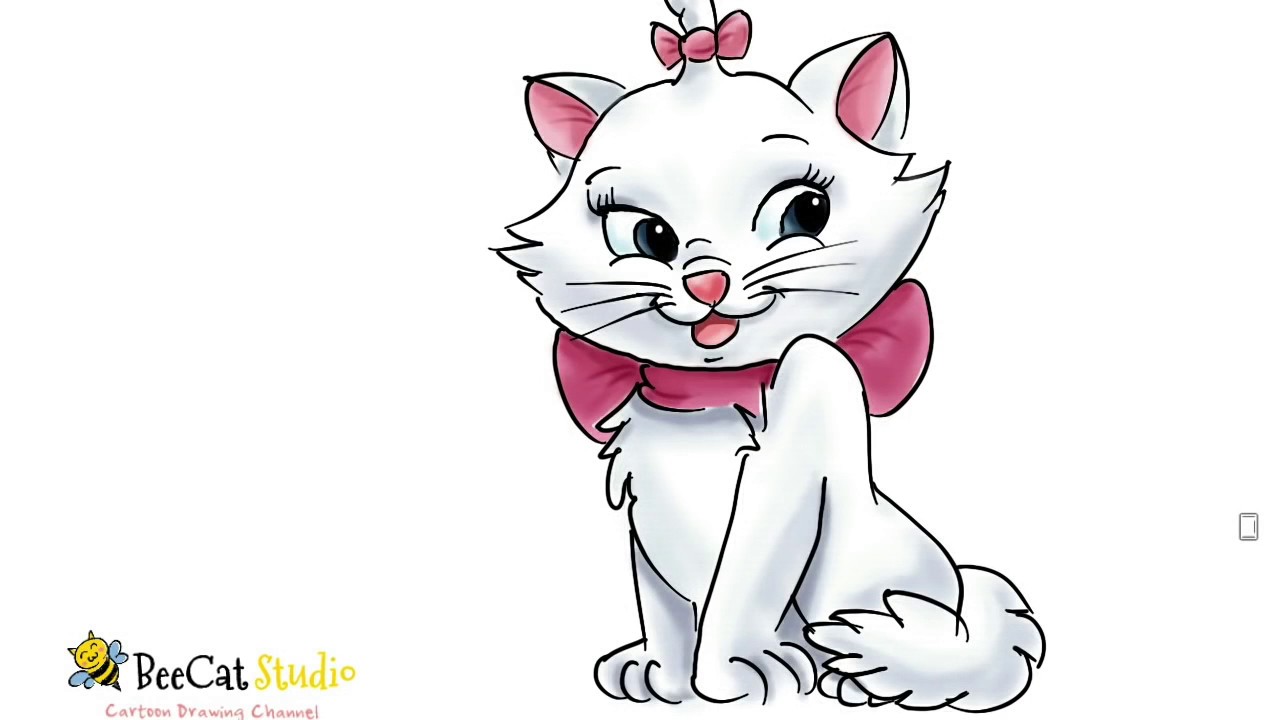 1280x720 How To Draw Marie - Aristocats Drawing