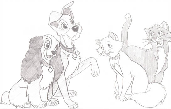 545x350 lady, tramp and the aristocats - Aristocats Drawing