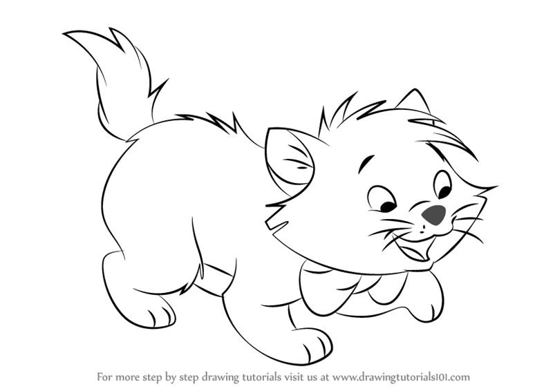 800x566 learn how to draw toulouse from the aristocats - Aristocats Drawing
