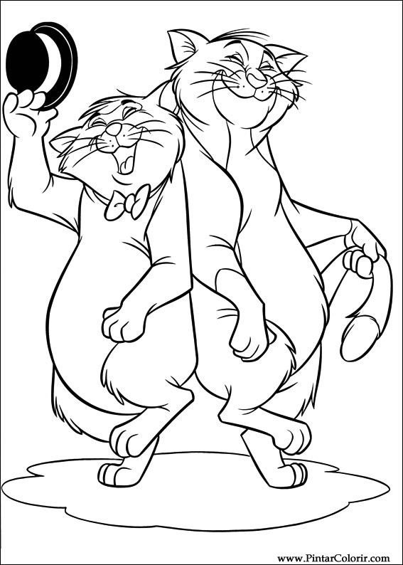 567x794 Drawings To Paint Colour The Aristocats - Aristocats Drawing