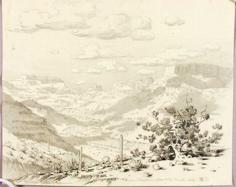 756x600 cloud shadows, apache trail, arizona smithsonian american art museum - Arizona Drawing