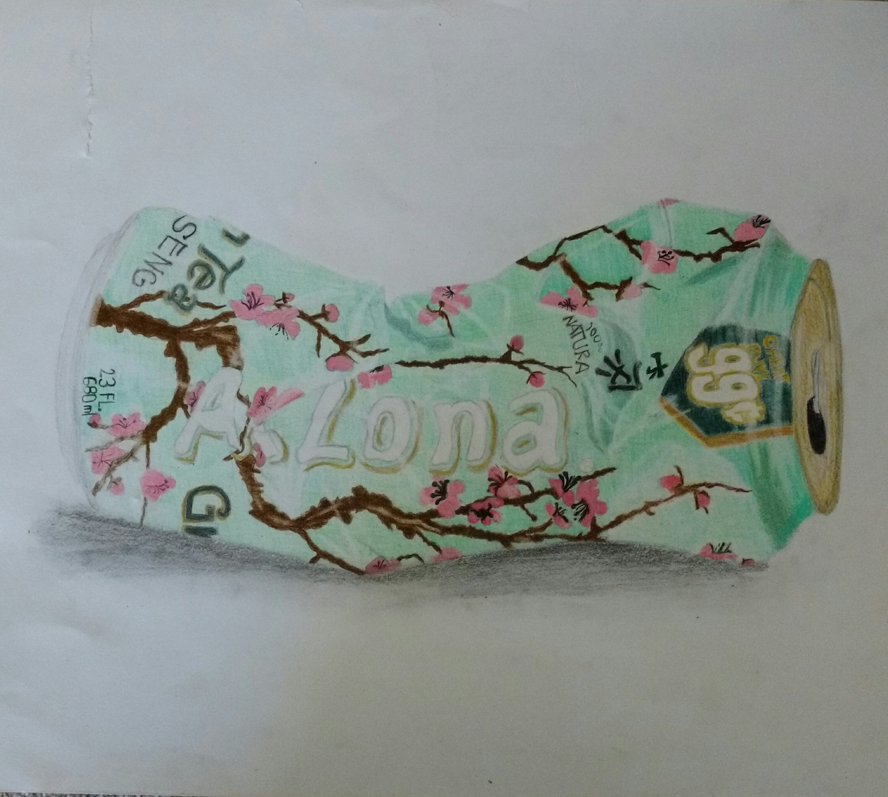 3006x2698 colored pencil arizona tea can drawing - Arizona Drawing