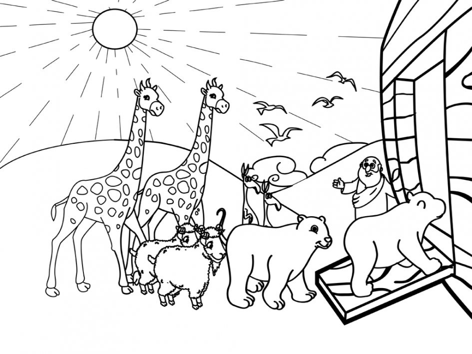 945x709 image result for noah ark drawing gilbert creation coloring - Ark Drawing