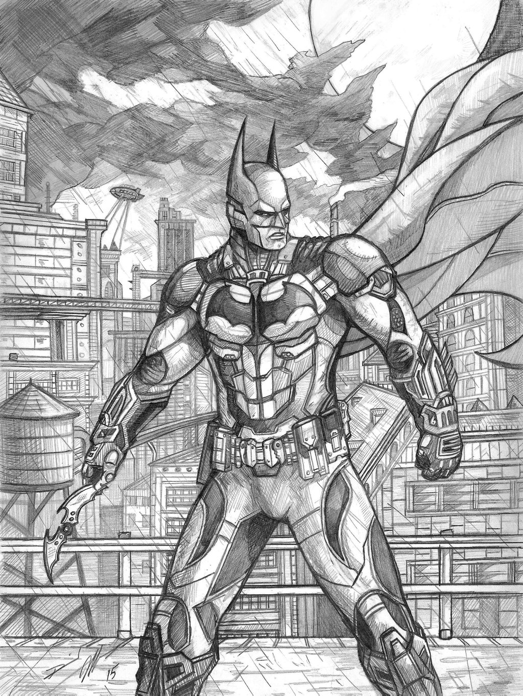 Drawing Batman Arkham Knight