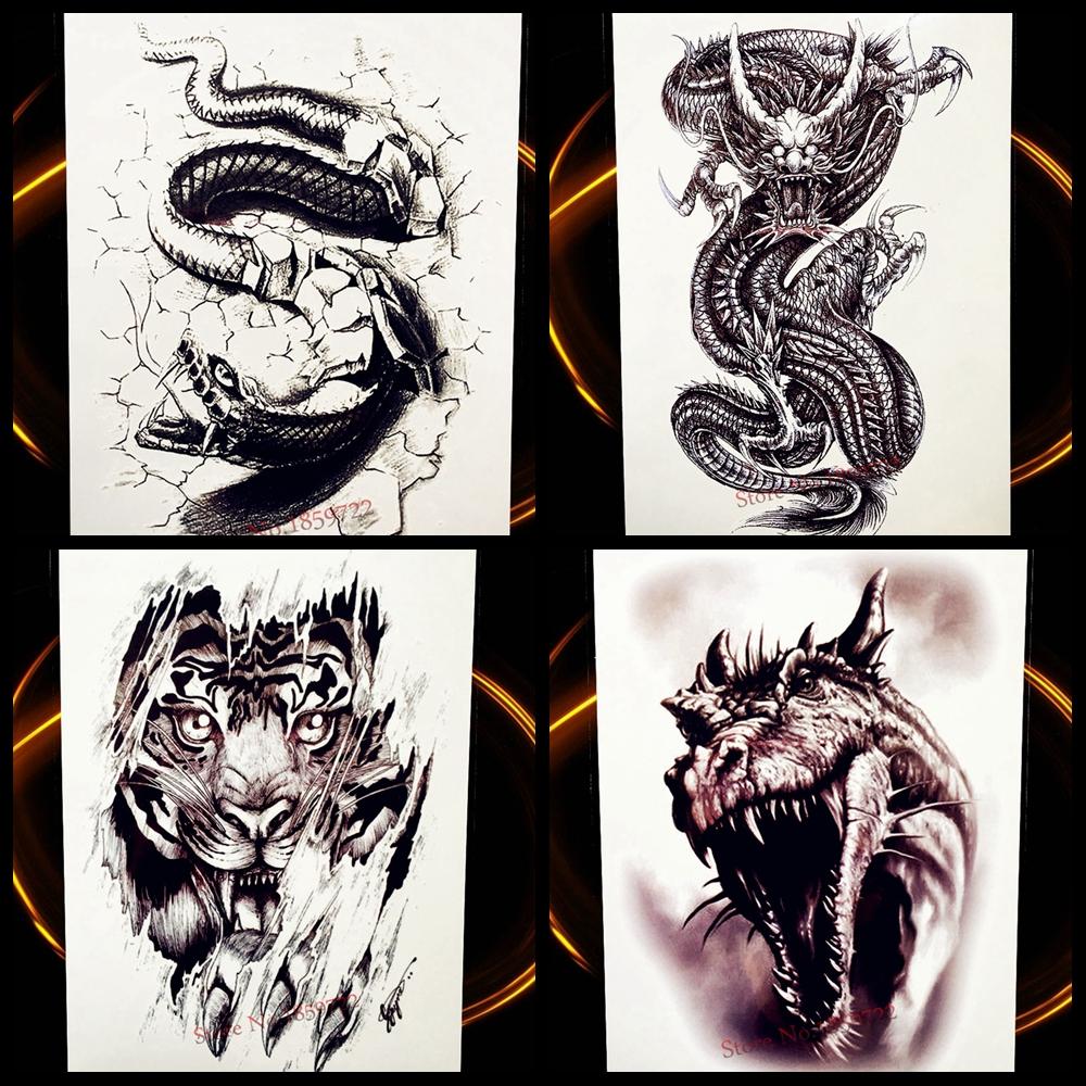 1000x1000 black boa totem snake waterproof temporary tattoo stickers for men - Arm Tattoo Drawing