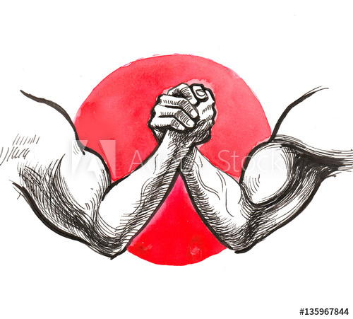 500x451 Armwrestling - Arm Wrestling Drawing