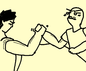 300x250 Arm Wrestling Drawing - Arm Wrestling Drawing