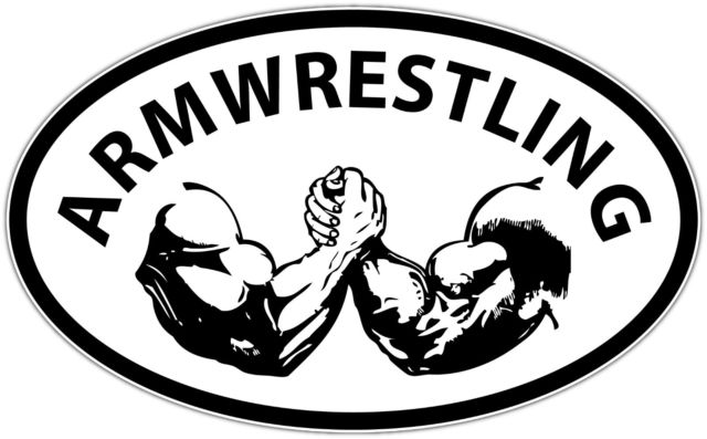 640x397 arm wrestling biceps strong arms oval car bumper vinyl sticker - Arm Wrestling Drawing