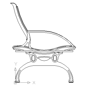 360x360 autocad drawing modern armchair chair with side supports dwg - Armchair Drawing