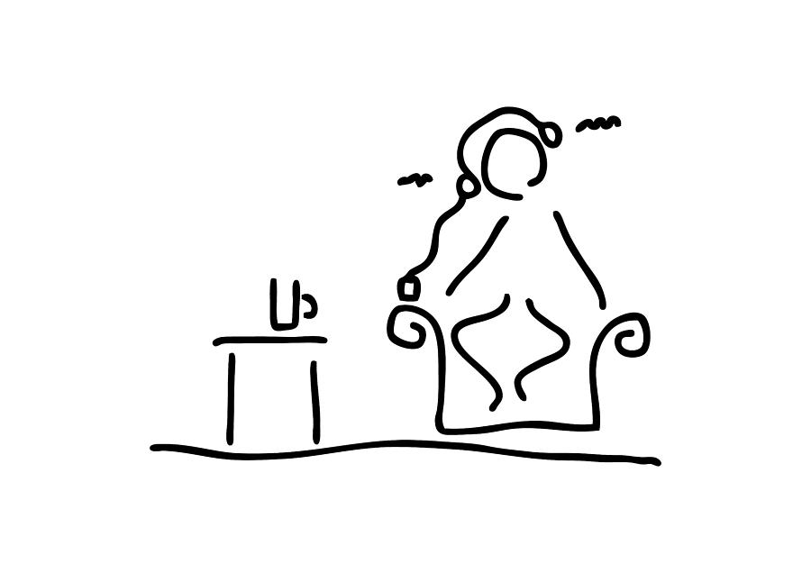 900x636 in the armchair music hearing relaxing drawing - Armchair Drawing