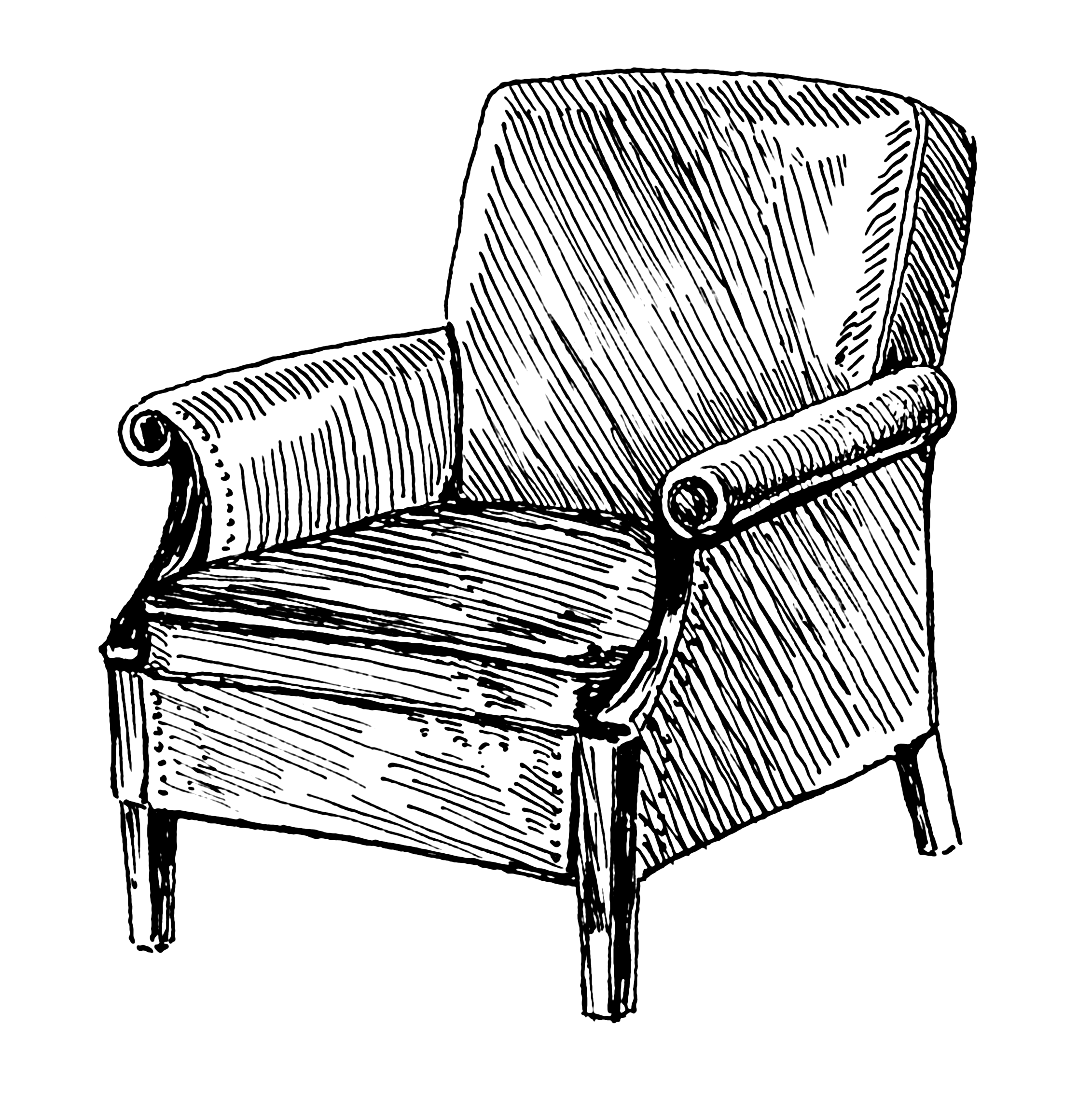 2263x2300 arm chair simple drawing - Armchair Drawing