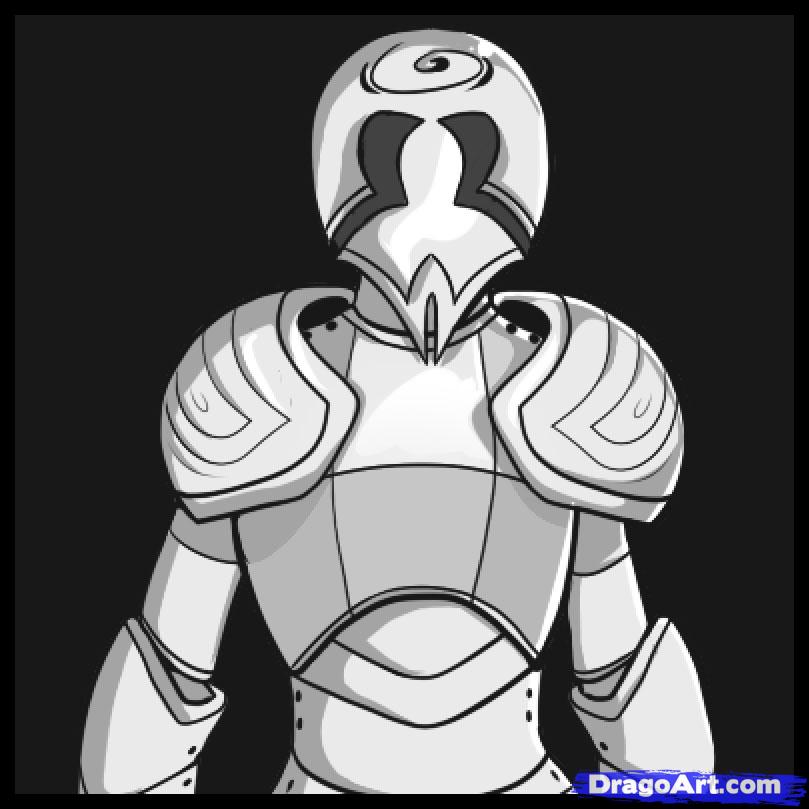 809x809 how to draw armor, step - Armor Drawing