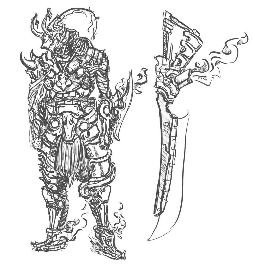 850x940 Art - Armor Drawing