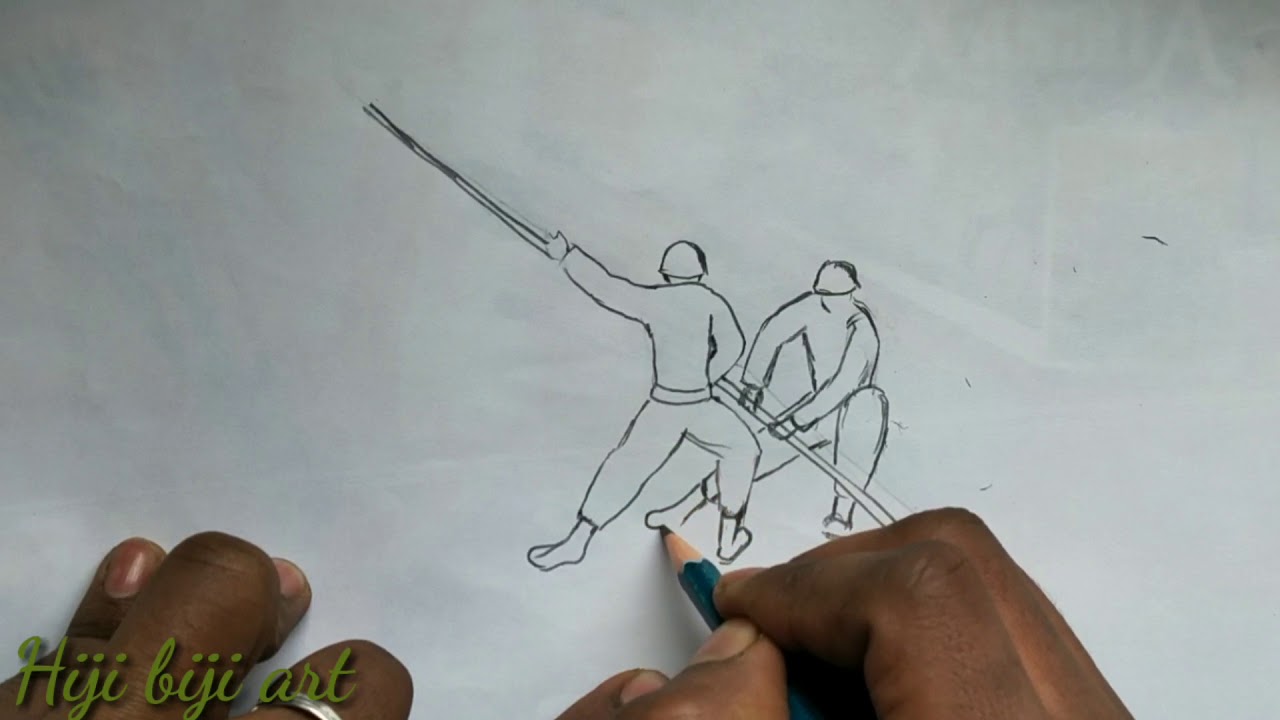 1280x720 Republic Day Special Indian Army Drawing How To Draw Soldiers - Army Drawing Pictures