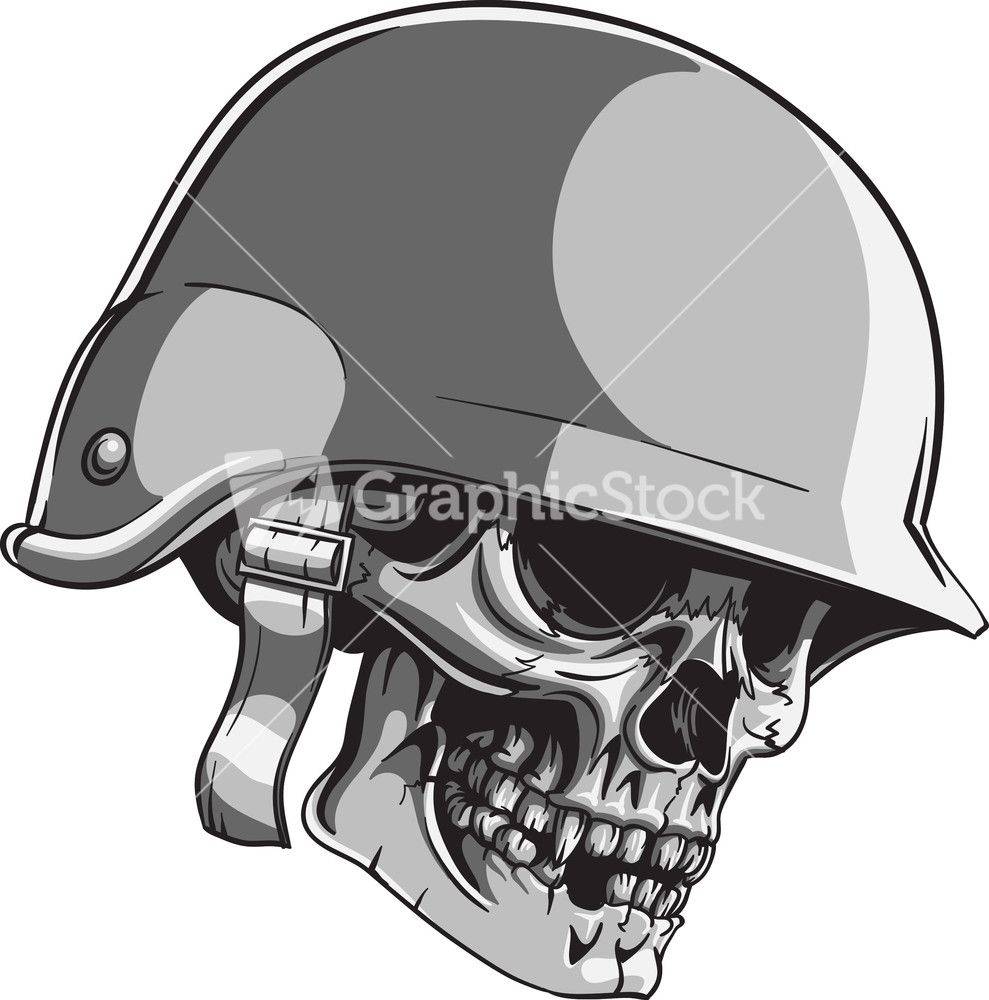 989x1000 Skull Vector Element With Soldier Helmet Stock Image Decals - Army Helmet Drawing