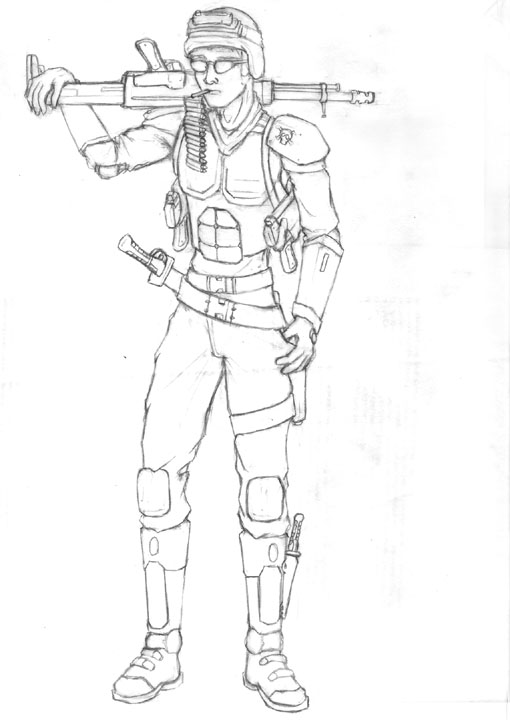 510x720 Army Guy - Army Man Drawing