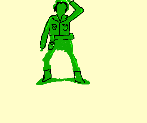 300x250 Green Army Man Drawing - Army Man Drawing