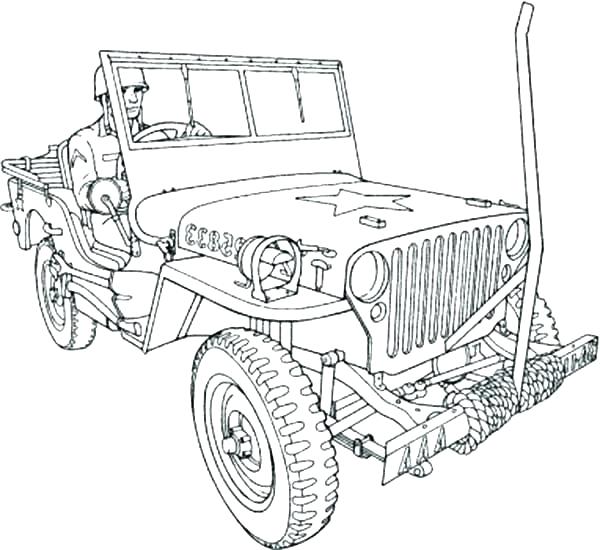 600x550 Army Vehicles Coloring Pages Truck - Army Truck Drawing