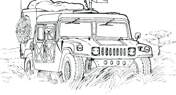 728x393 Coloring Pages To Print Cute For Adults Online Girls Army Truck - Army Truck Drawing