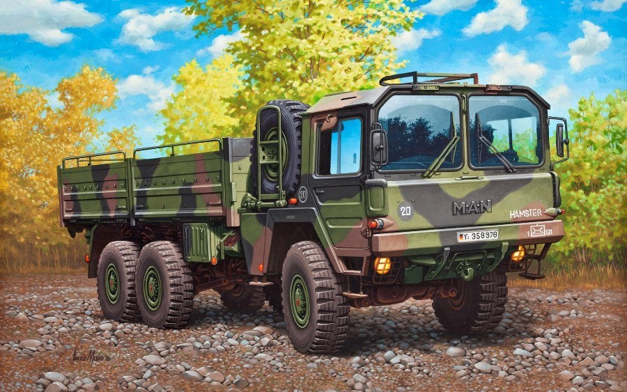900x563 Living Room Bedroom Home Wall Decoration Fabric Poster Drawing - Army Truck Drawing