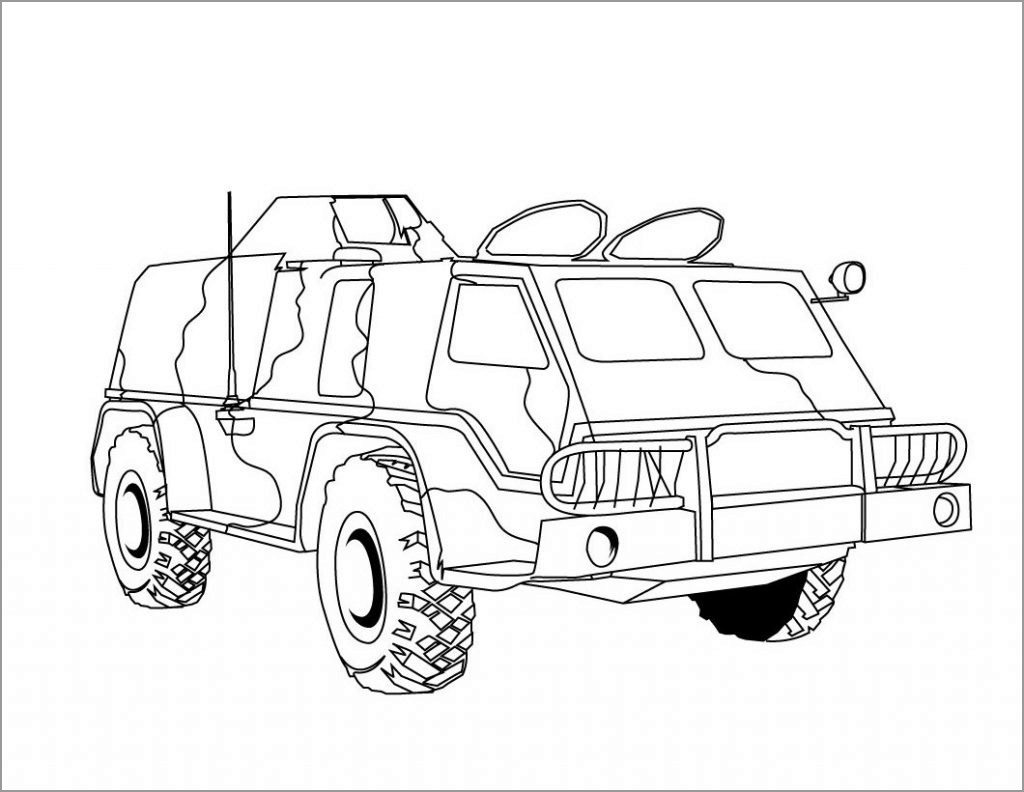 1024x792 Army Truck Coloring Pages - Army Truck Drawing
