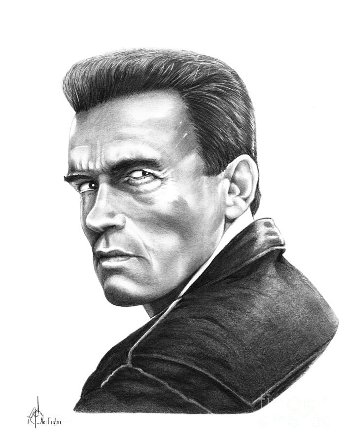 710x900 Arnold Schwarzenegger Drawing - Arnold Schwarzenegger Drawing