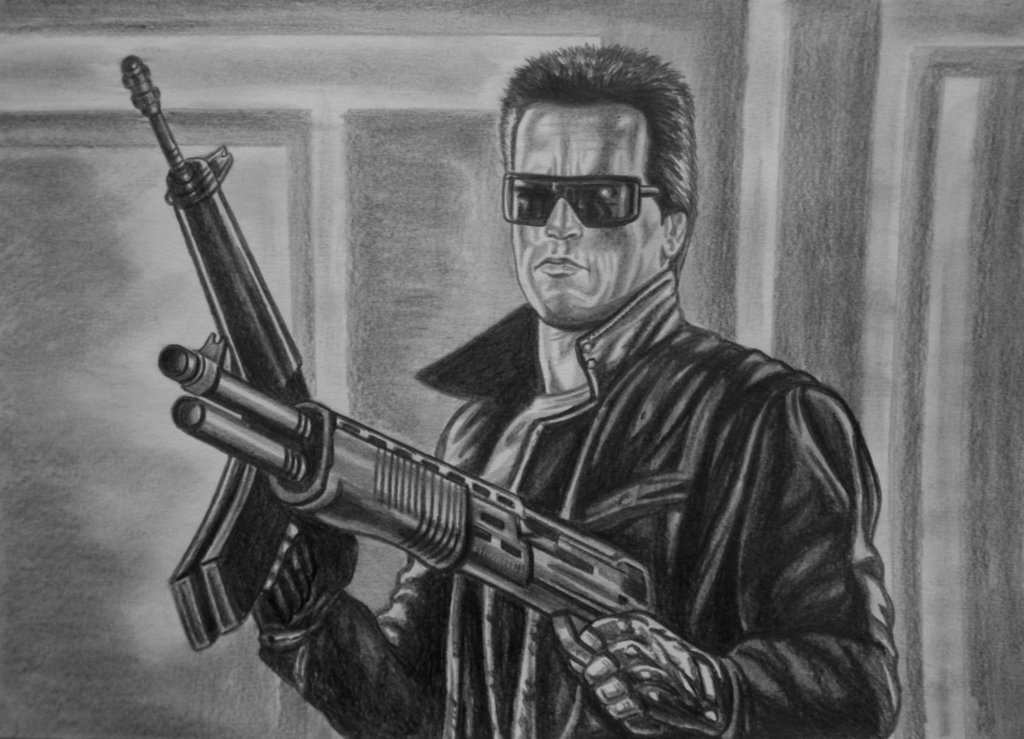 1024x739 Arnold Schwarzenegger Terminator Beautiful Image Drawing Drawing - Arnold Schwarzenegger Drawing