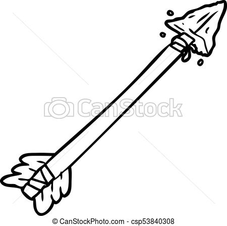 450x447 Line Drawing Of A Primitive Arrow - Arrow Drawing