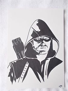 225x300 art marker pen sketch drawing stephen amell as green arrow tv - Arrow Drawing