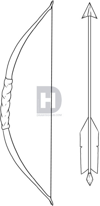 352x720 How To Draw A Bow And Arrow, Step - Arrow Drawing Images