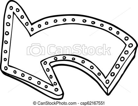 450x348 Line Drawing Cartoon Light Up Arrow - Arrow Line Drawing