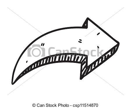 450x371 Right Arrow Sign In Doodle Style - Arrow Line Drawing