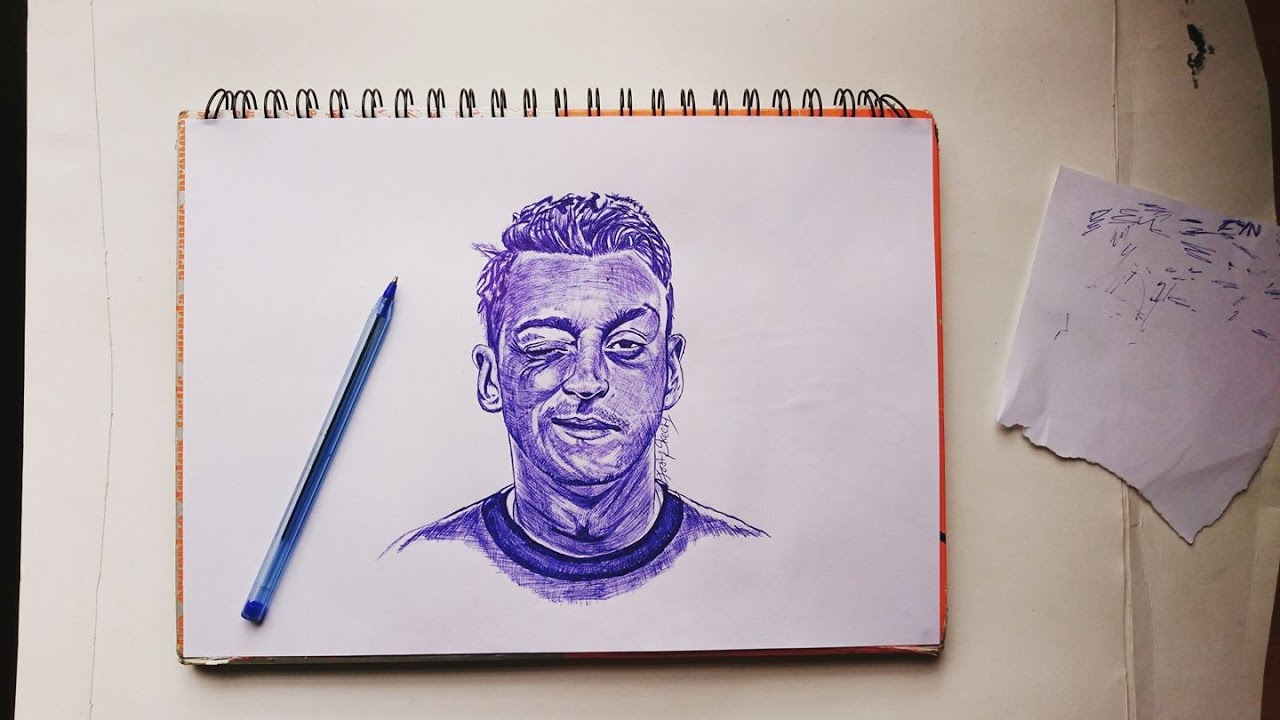 1280x720 Mesut Pen Drawing - Arsenal Drawing