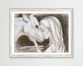 340x270 Animal Drawings Etsy - Art Animals Drawing