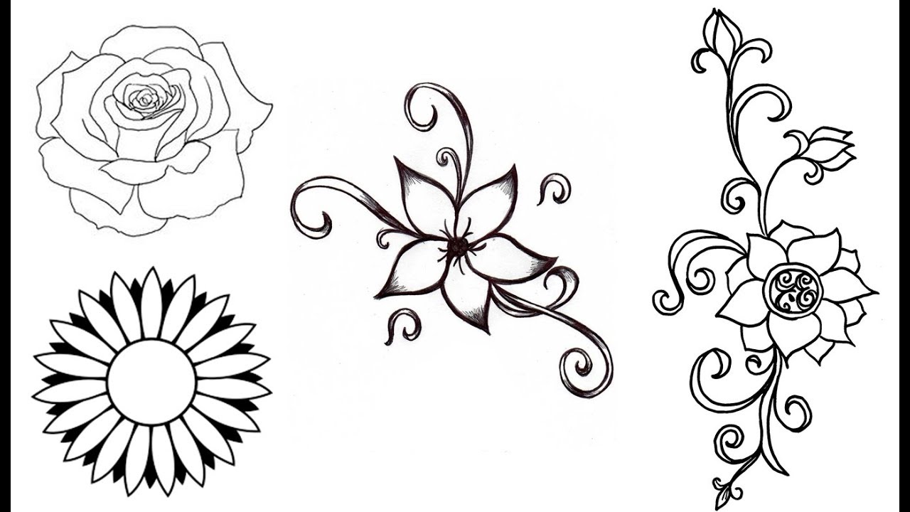 1280x720 Flowers Designs For Drawing - Art Design Drawing