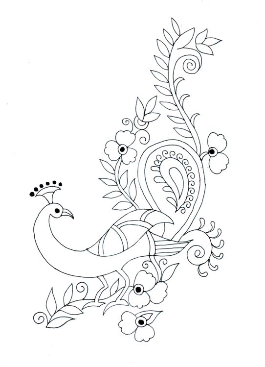 542x749 Sarika Agrawal Hand Drawn Embroidery Designs From India - Art Design Drawing