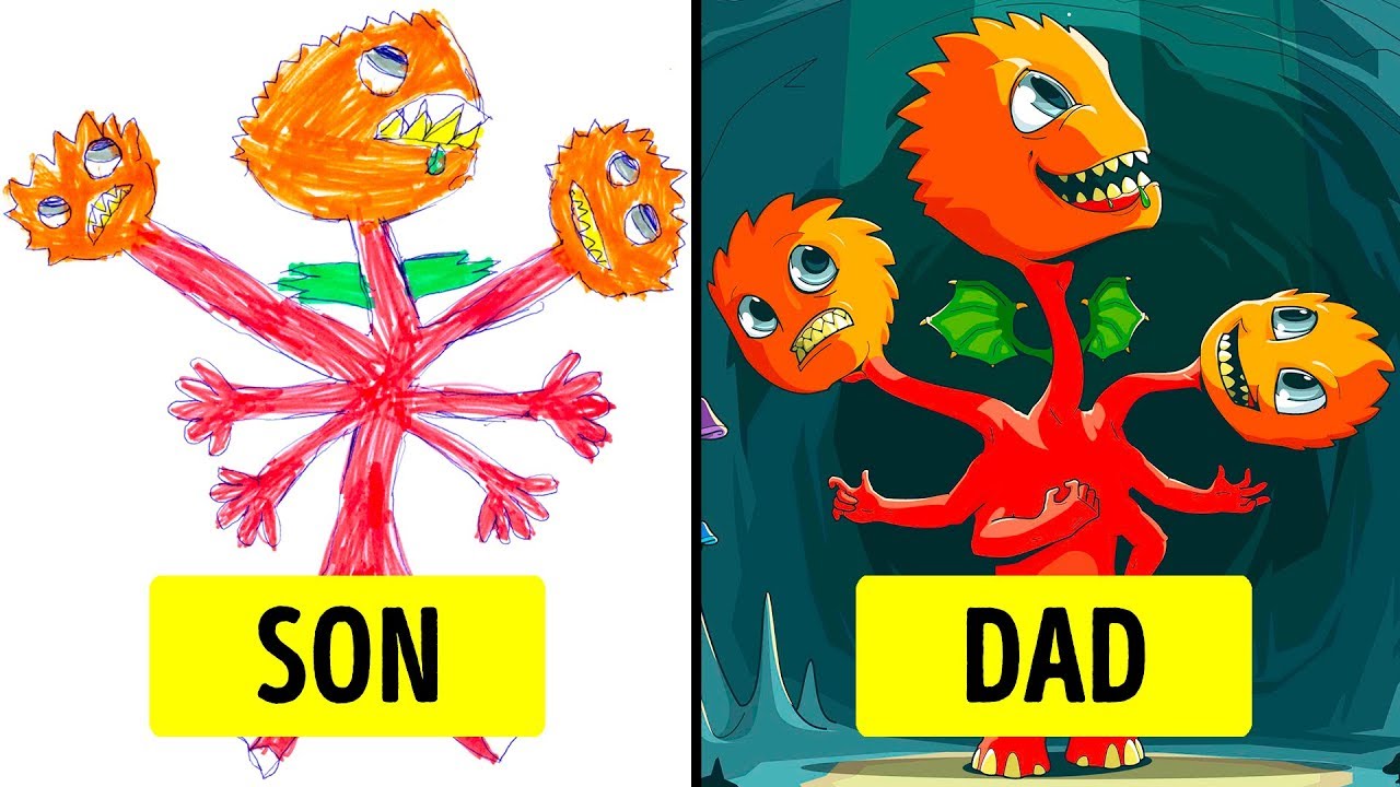 1280x720 Parents Turned Their Kids' Drawing Into Masterpieces - Art Drawing For Kids