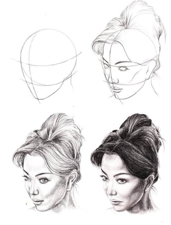 550x720 How To Draw Faces For Beginners - Art Drawings For Beginners