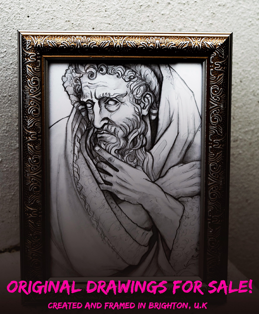 866x1048 Studying The European Sculpture Masters, Original Louvre Drawings - Art Drawings For Sale