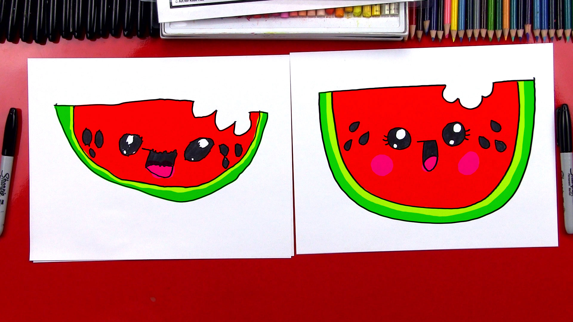 1920x1080 How To Draw A Cartoon Watermelon - Art For Kids Hub Drawings