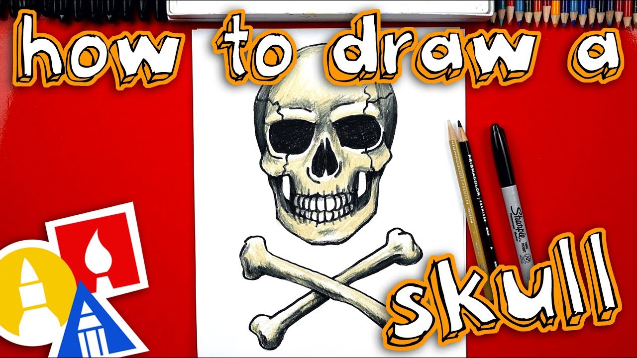 1280x720 How To Draw A Realistic Skull And Crossbones - Art For Kids Hub Drawings